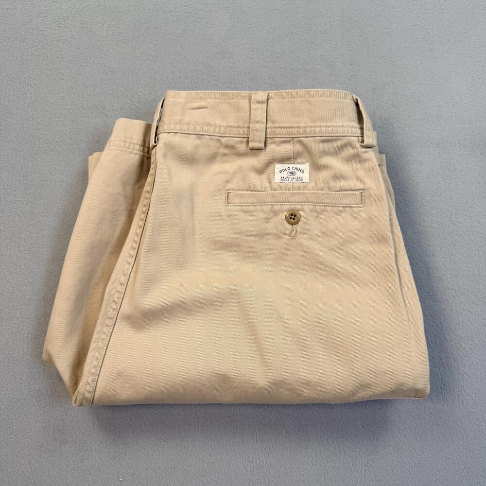 Polo Ralph Lauren Cargo Shorts Mens 35 Beige Khaki Canvas Cotton 10 Inseam